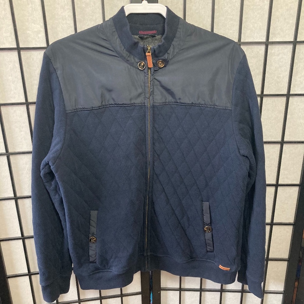 Ted Baker Quilted Jacket - Navy Blue